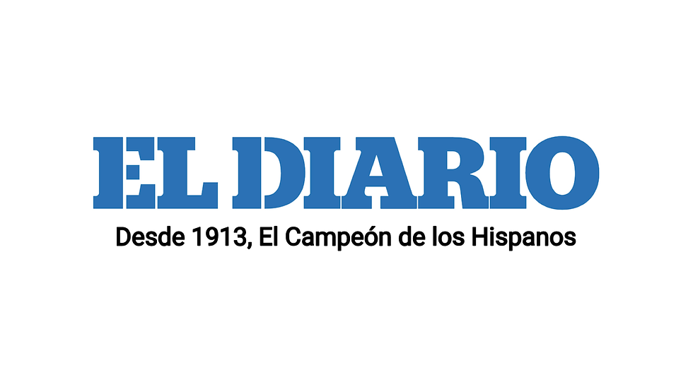 Blue text says "EL DIARIO" with "Desde 1913, El Campeón de los Hispanos" in black below, on a white background.