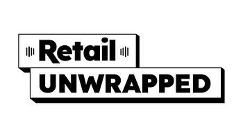 Black and white "Retail UNWRAPPED" logo with bold text and soundwave symbols, on a plain white background.