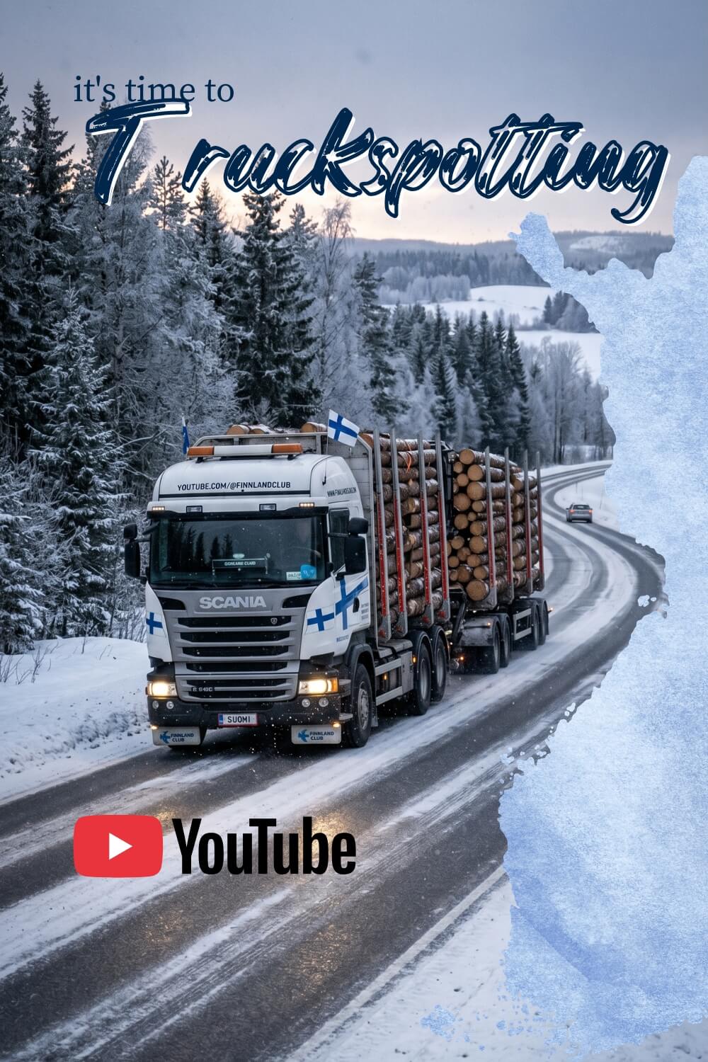 LKW auf finnischer Winterstraße – Power Truck Show Härmä