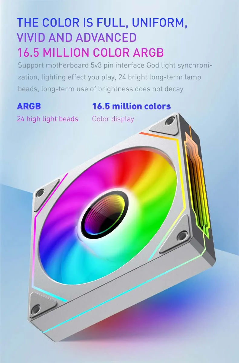 Thumbnail: UPSIREN UF-1 PRISM 4 PRO Computer Chassis Fan 12cm ARGB 4 Pin PWM Quiet Cooling 