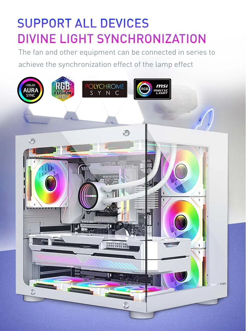 Thumbnail: UPSIREN UF-1 PRISM 4 PRO Computer Chassis Fan 12cm ARGB 4 Pin PWM Quiet Cooling 