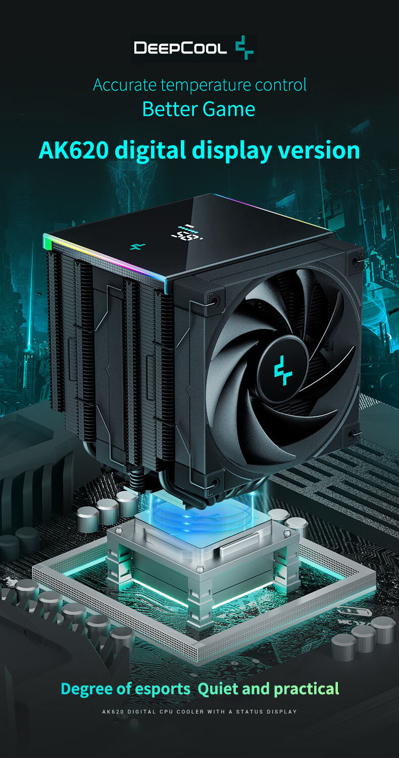 Thumbnail: DeepCool AK620 Digital CPU Cooler 6 Heat Pipe X79 X99 Processor Cooling Radiator