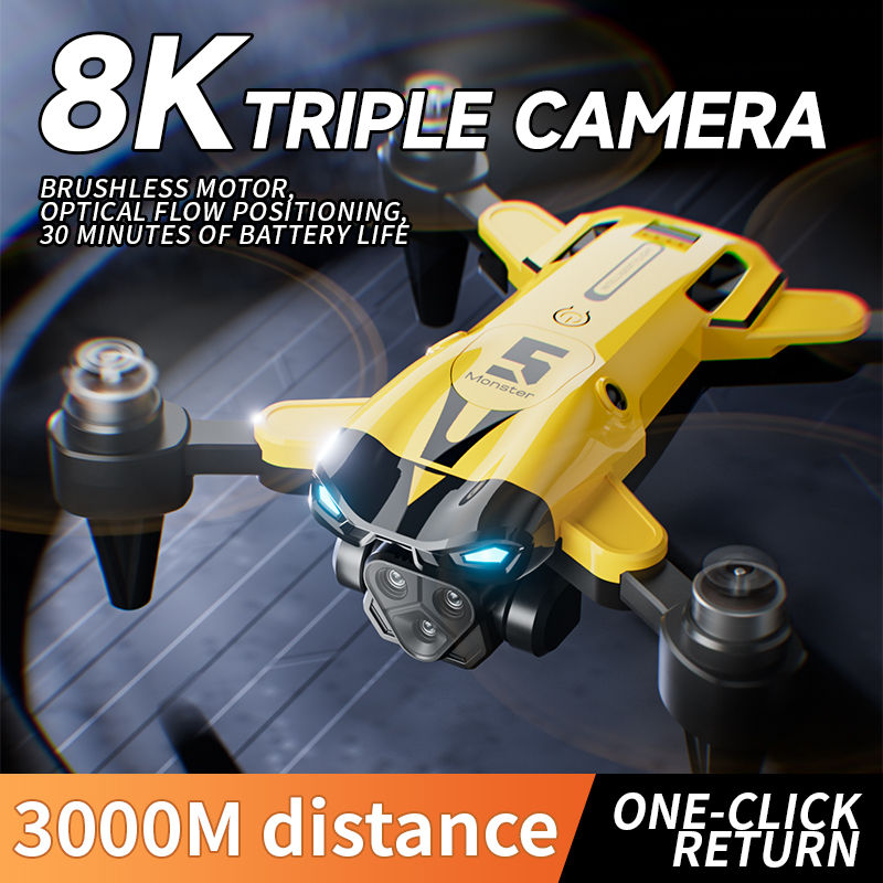 Thumbnail: Lenovo M5 Drone 8K Professional HD Triple Camera Brushless Motor Optical Flow Po