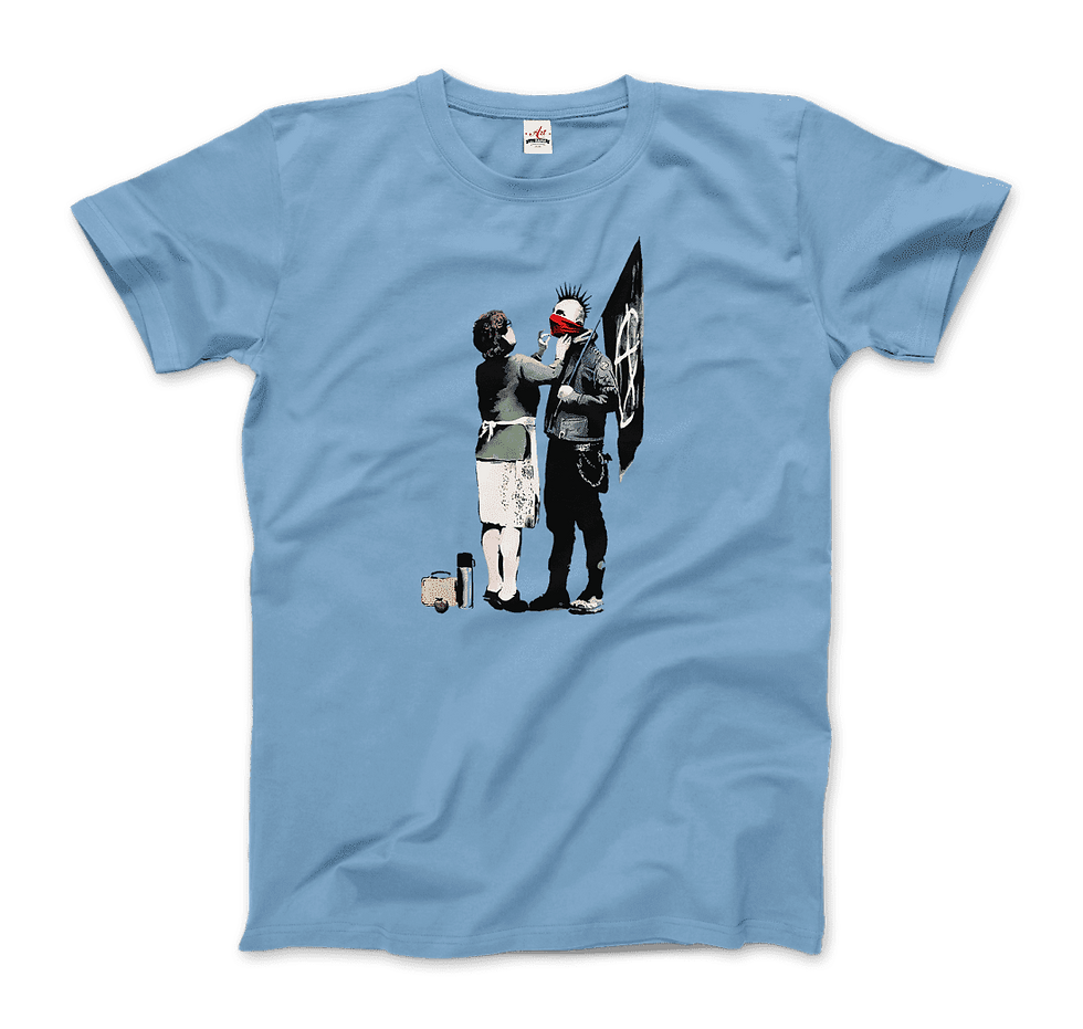 Miniatura: Banksy Anarchist Punk and His Mother Artwork T-Shirt