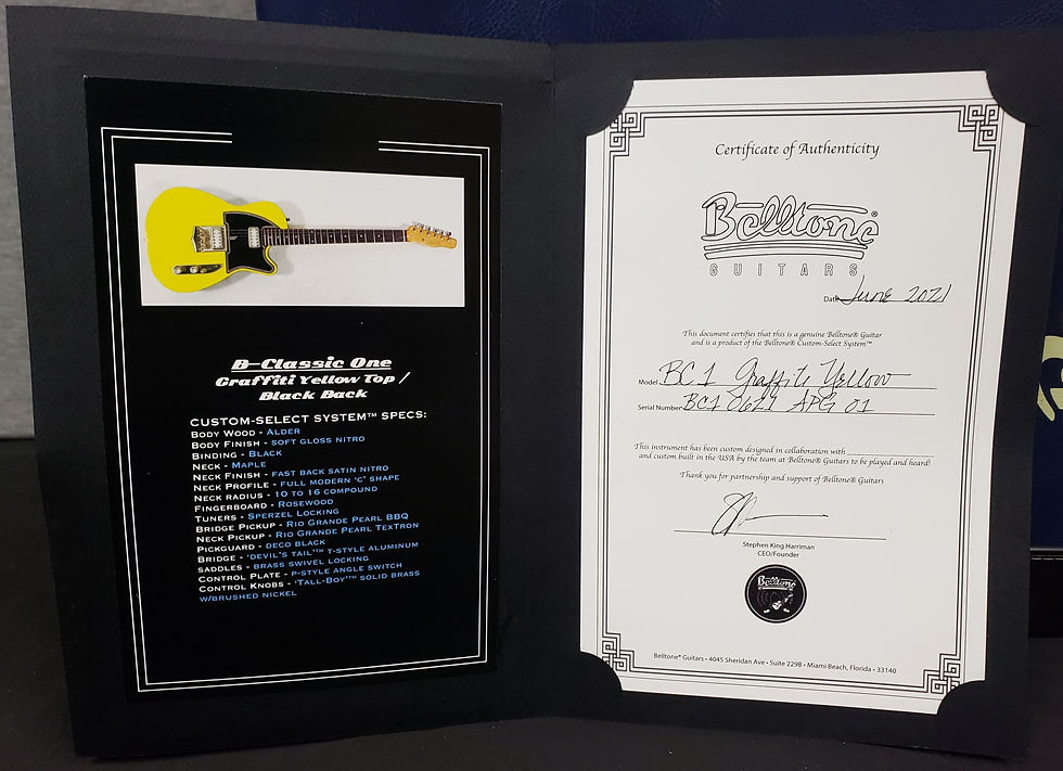 Thumbnail: Belltone BC1 B-Classic One - Graffiti Yellow Top/Black Back w/Hard Shell Case