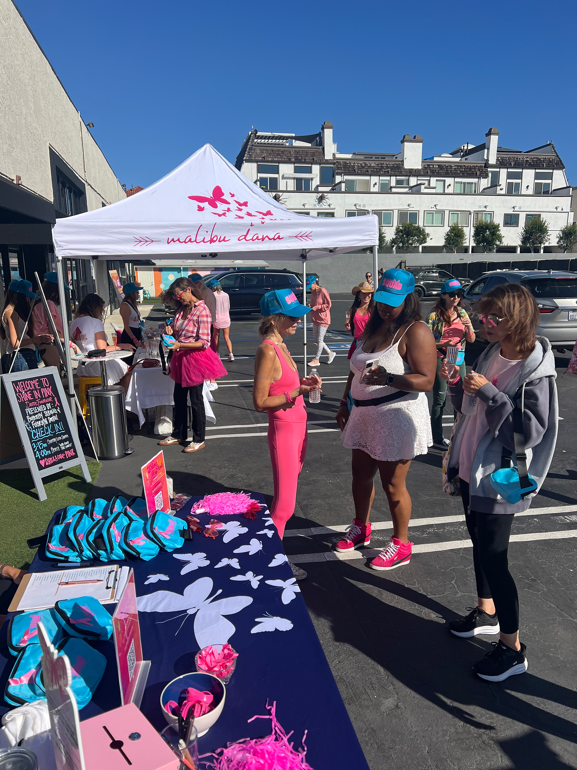 Participants at the Shine in Pink Butterfly Strong fundraiser.