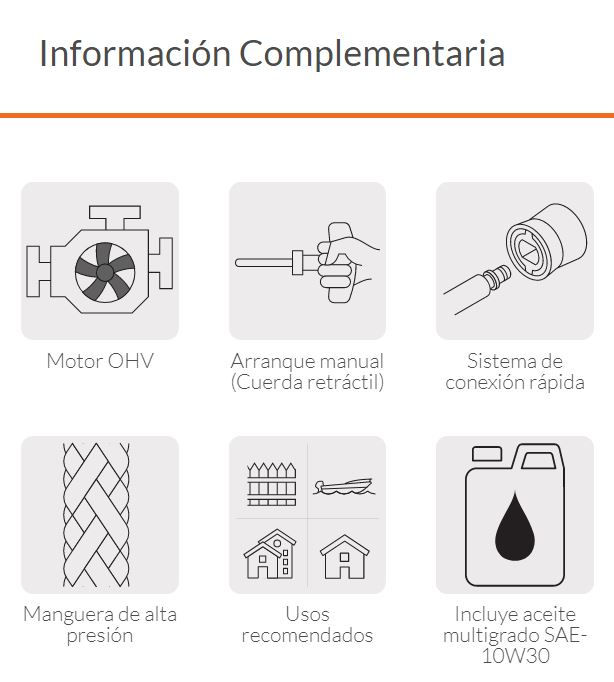 Miniatura: Hidrolavadora con motor a gasolina, 3,300 PSI
