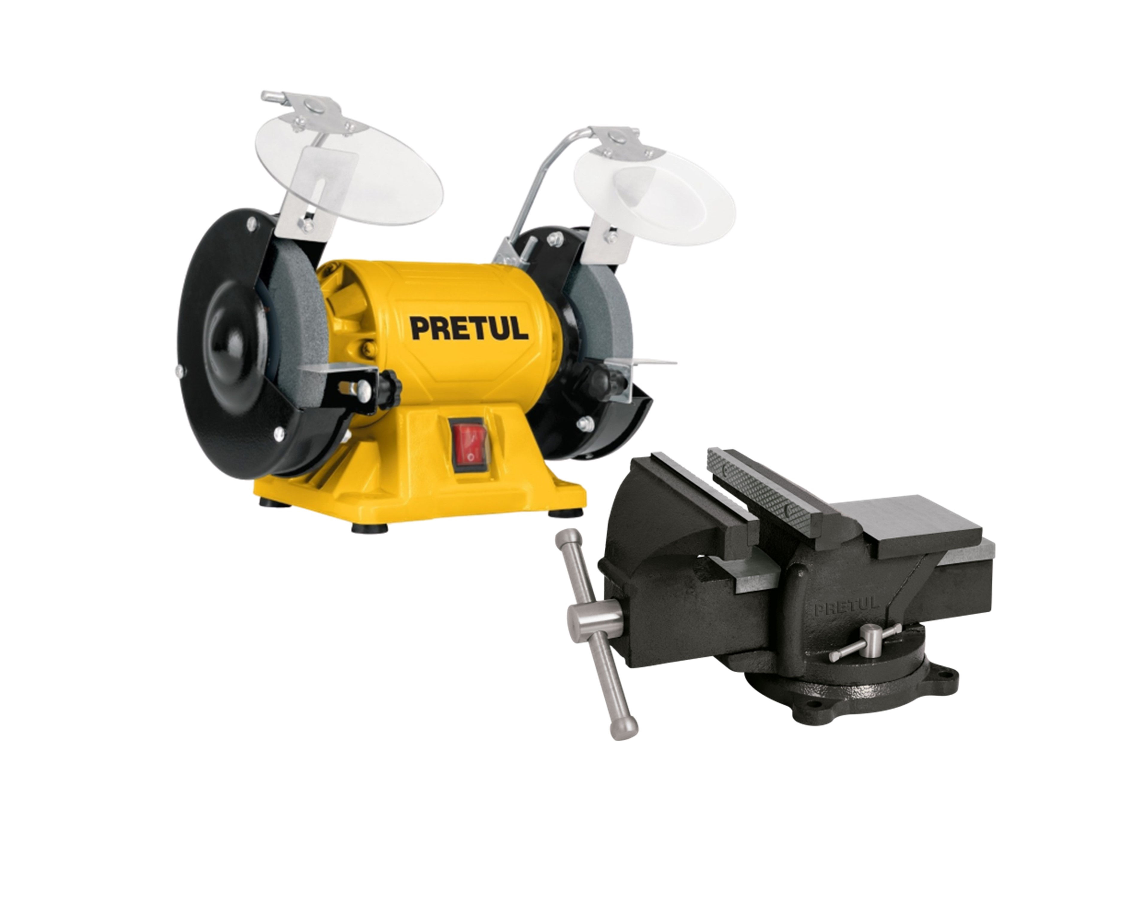 Combo de esmeril de banco, 5" 1/6 hp + Tornillo de banco 4"
