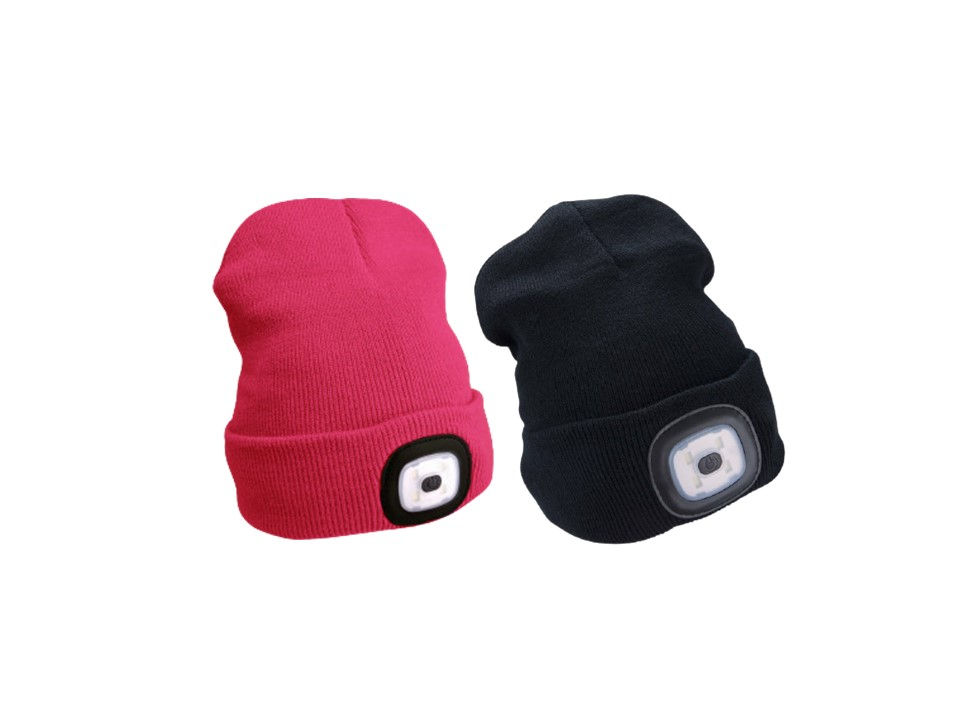 Gorro con luz led, recargable