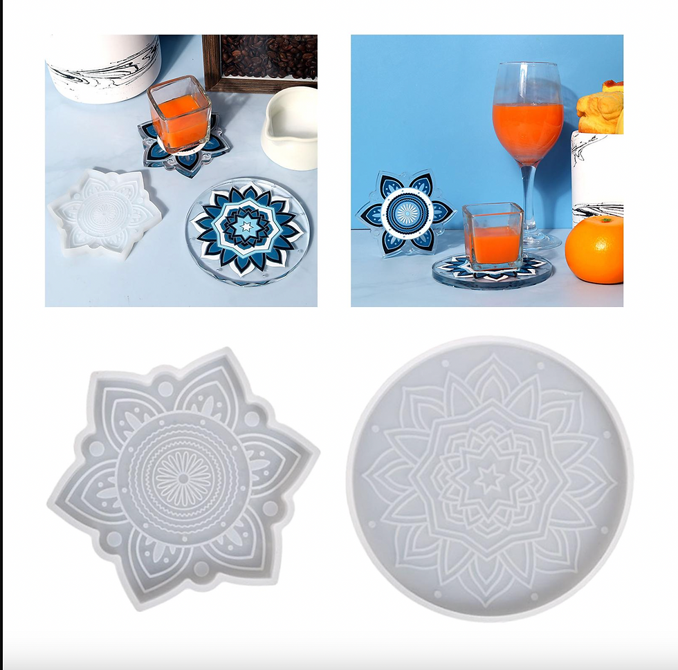 Thumbnail: Set of 2 Mandala Coaster Silicone Mould