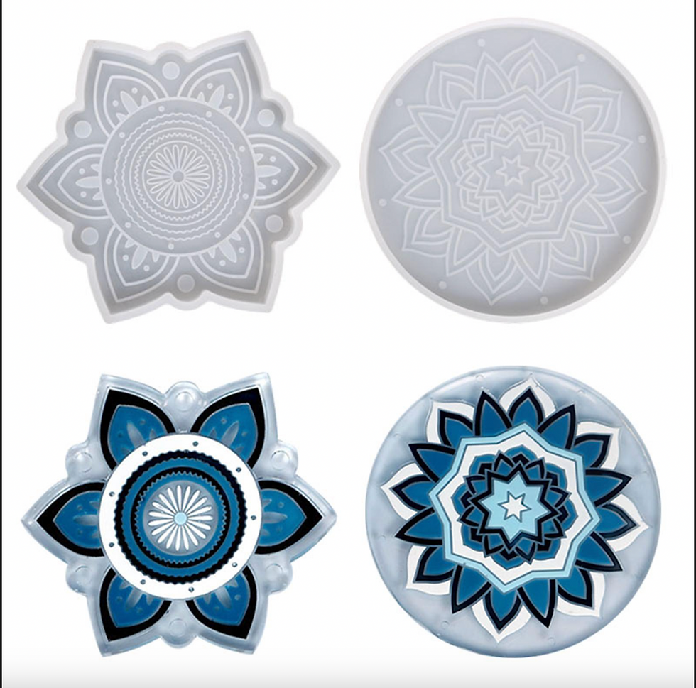 Set of 2 Mandala Coaster Silicone Mould