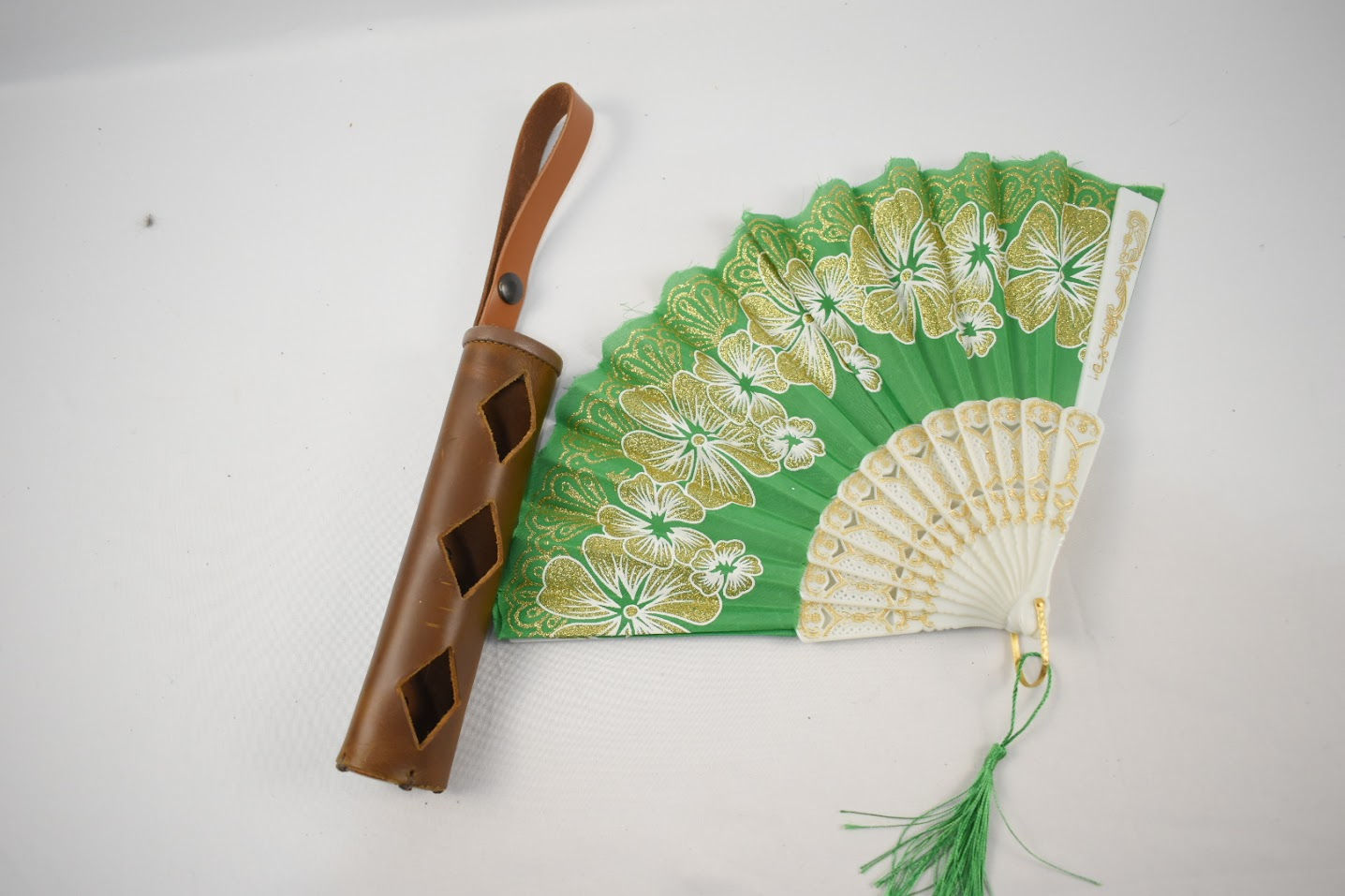 Fan with Leather Holder