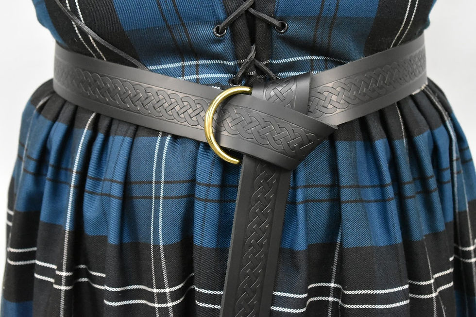 Thumbnail: 2'' Ring Belt Embossed #2 Black Brass