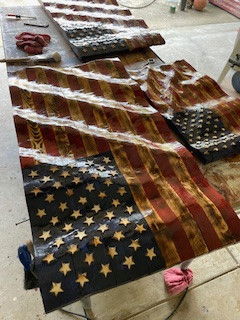Thumbnail: Waving Wooden American Flag