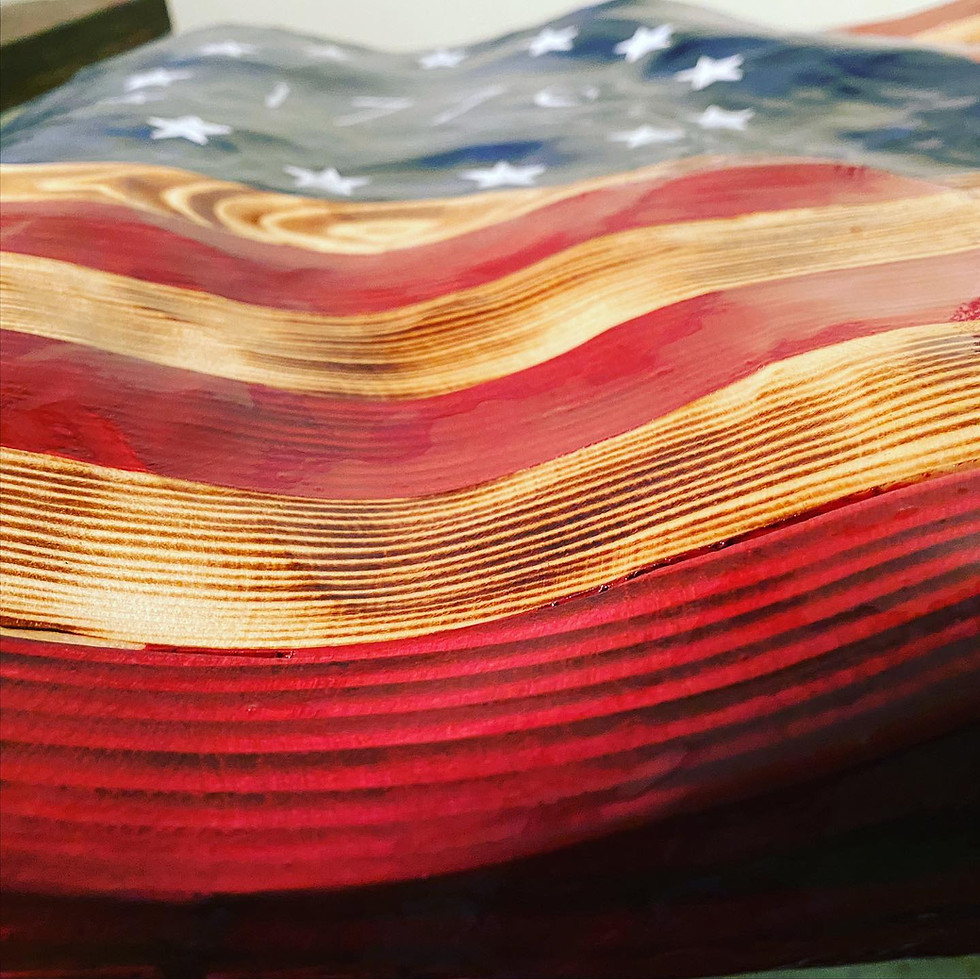 Thumbnail: Waving Wooden American Flag