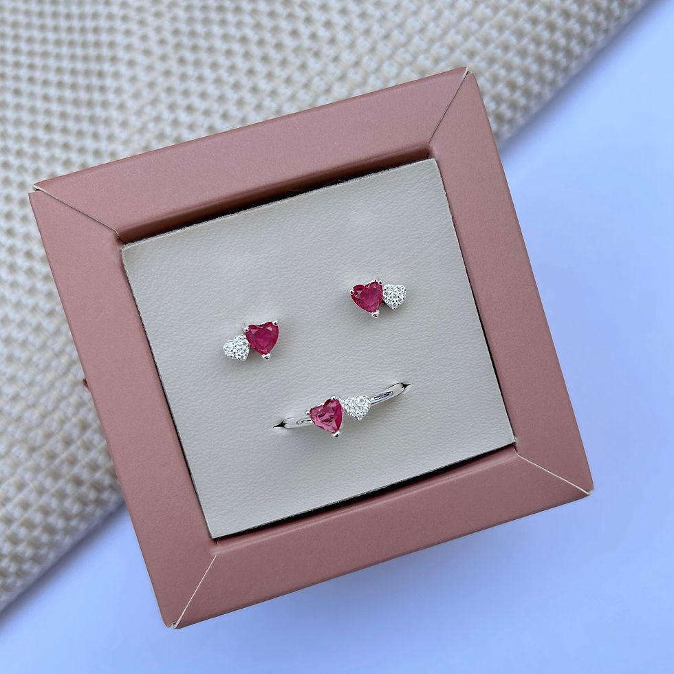 Miniatura: 5BR2133 - Brinco zircônia coração 5mm e coração 4mm com zircônias