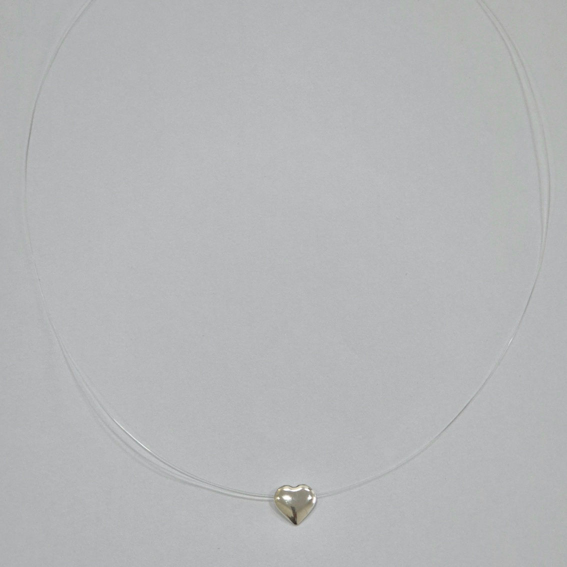 1GN2126 - Gargantilha nylon coração liso 9mm