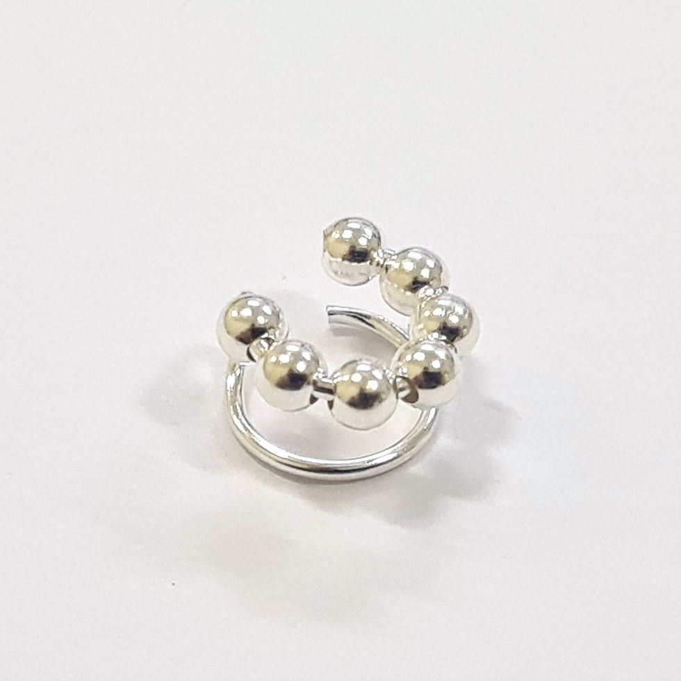 Miniatura: 5PC1241 - Piercing fake 1 fio liso e 1 fio de bolinhas