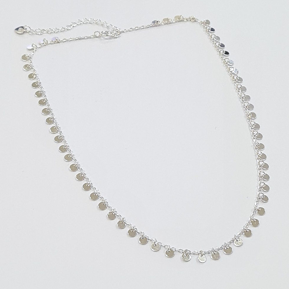 Miniatura: 5CK1377 - Choker com várias mini medalhas redondas 3mm na corrente cadeado