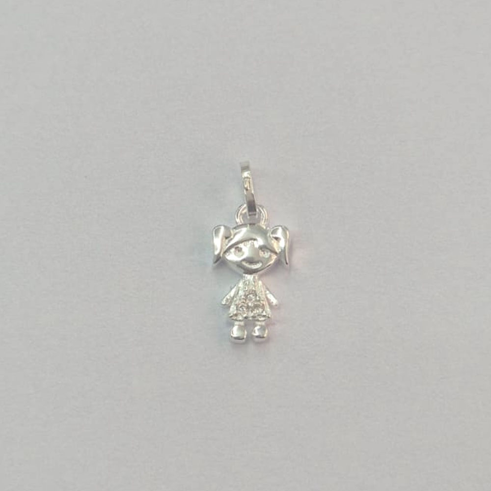 1PG2212 - Pingente menina mini 5x9mm com zricônias
