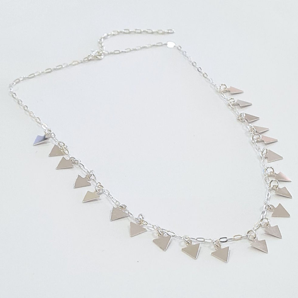 Miniatura: 1CK1507 - Choker com 21 triângulos 6mm na cadeado oval diamantada 1,7x3,3mm