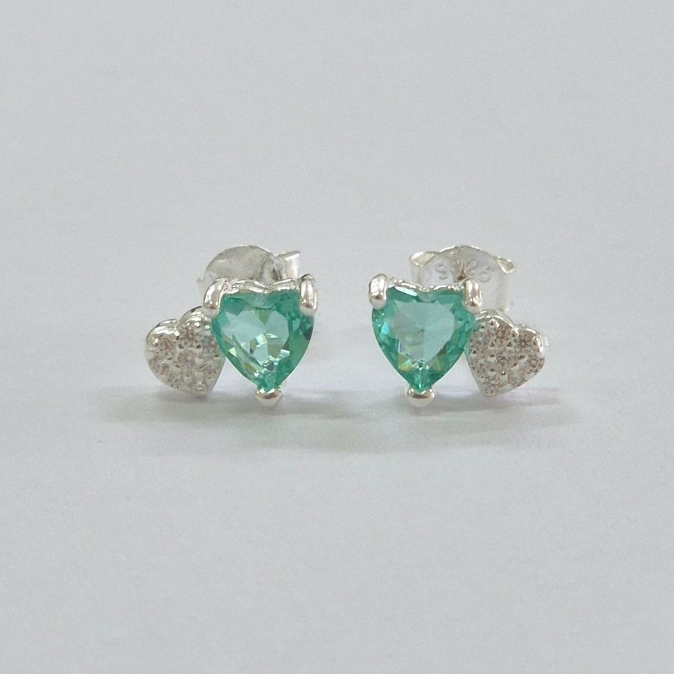Miniatura: 5BR2133 - Brinco zircônia coração 5mm e coração 4mm com zircônias