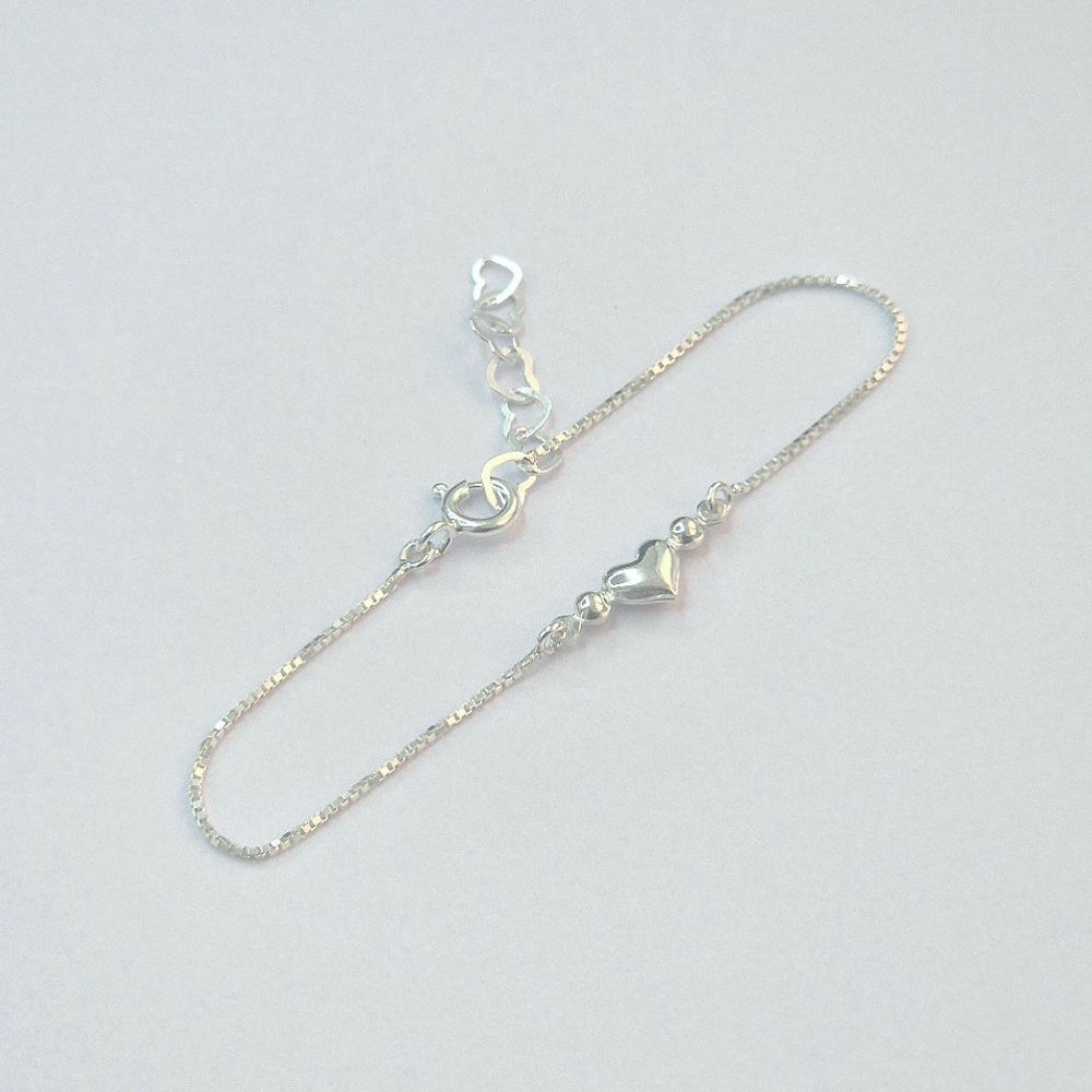 1PL2199 - Pulseira coração liso na veneziana V15