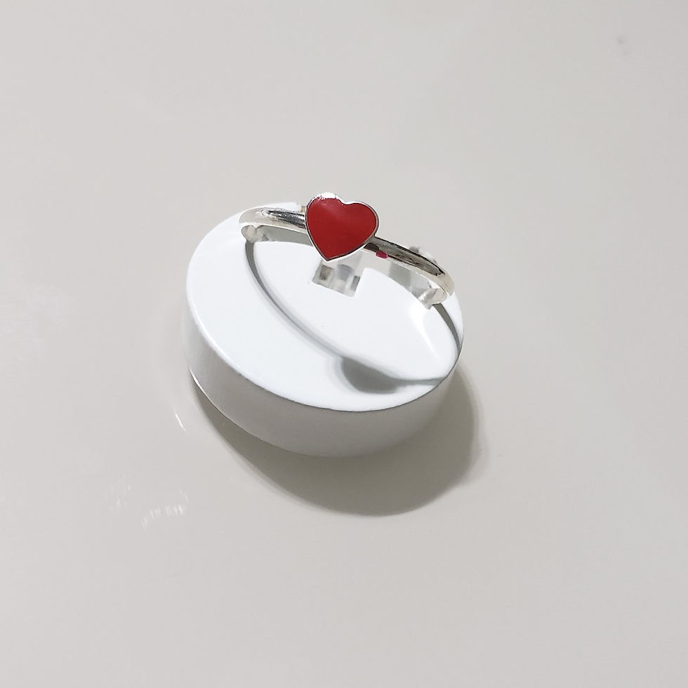 Miniatura: 5AN0790 - Anel solitário com pedra coração