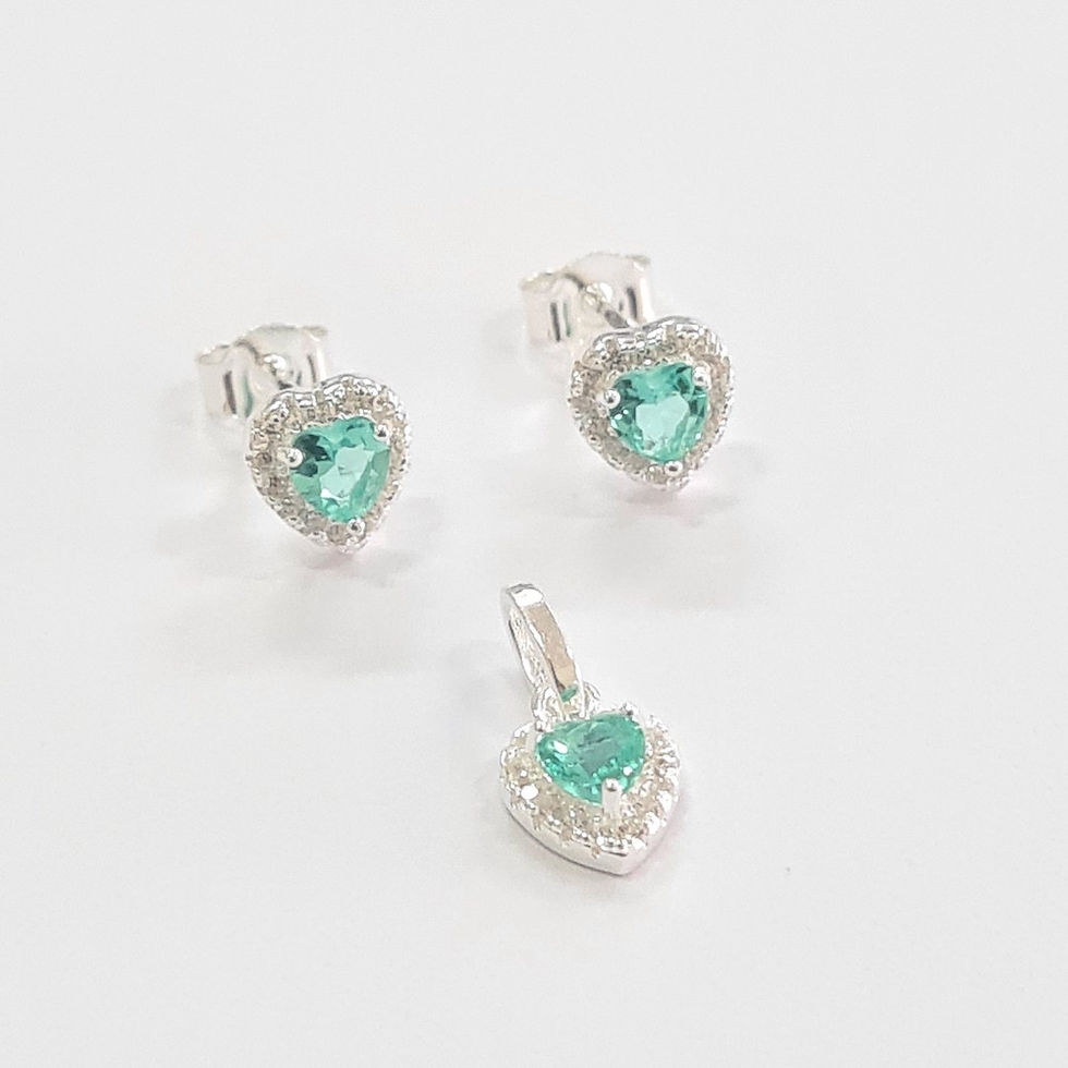 Miniatura: 5CJ1735 - Conjunto coração 7mm com zircônia coração 4mm e zircônias em volta