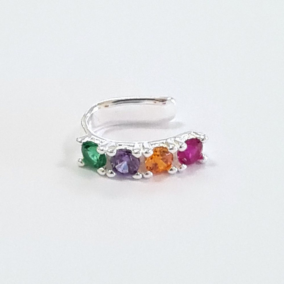 Miniatura: 5PC1381 - Piercing fake 11mm com 4 zircônias coloridas