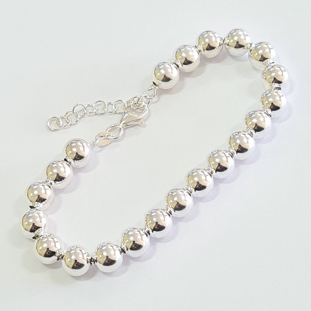 3PL1525 - Pulseira bolas 8mm lisas