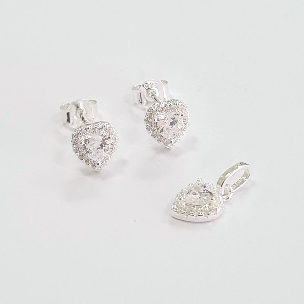 Miniatura: 5CJ1735 - Conjunto coração 7mm com zircônia coração 4mm e zircônias em volta