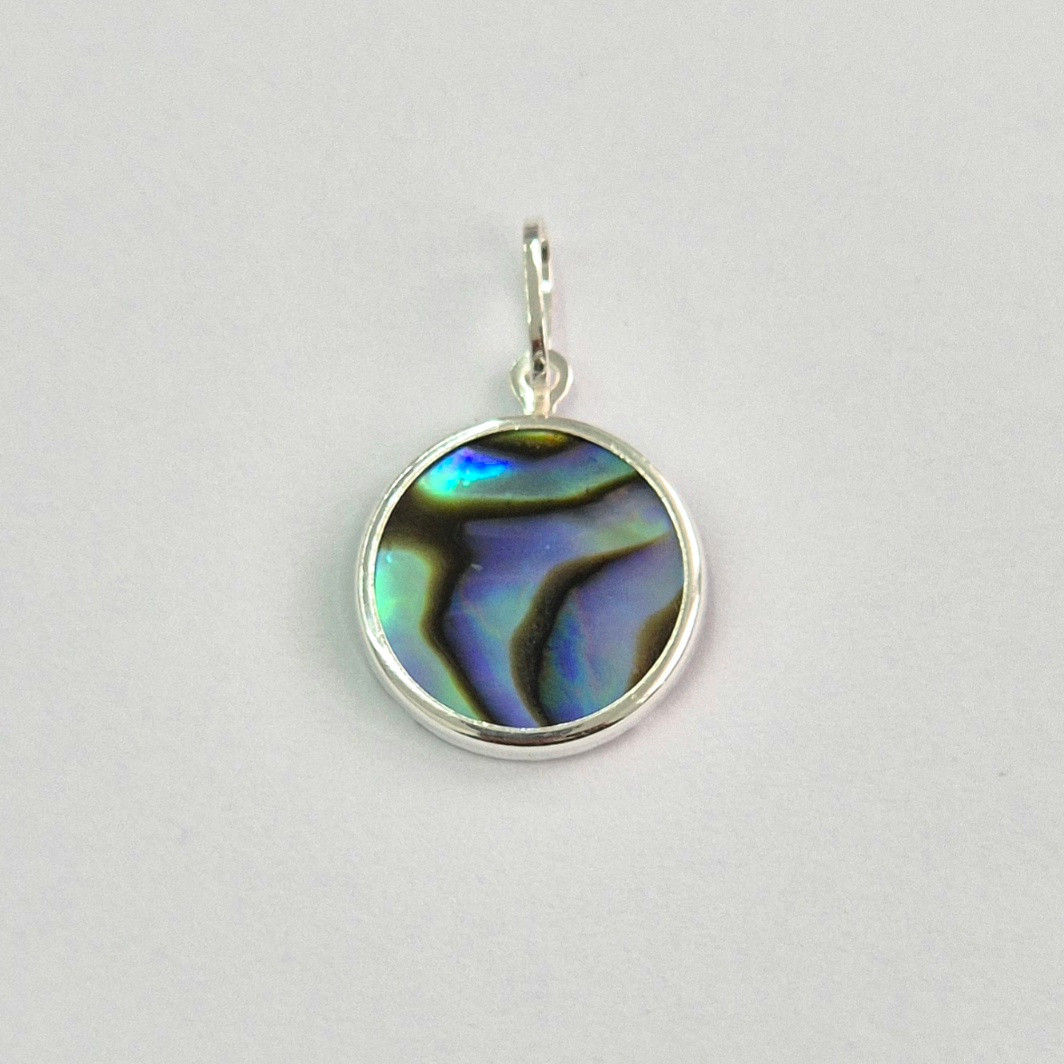 1PG2158 - Pingente abalone redonda na cravação inglesa