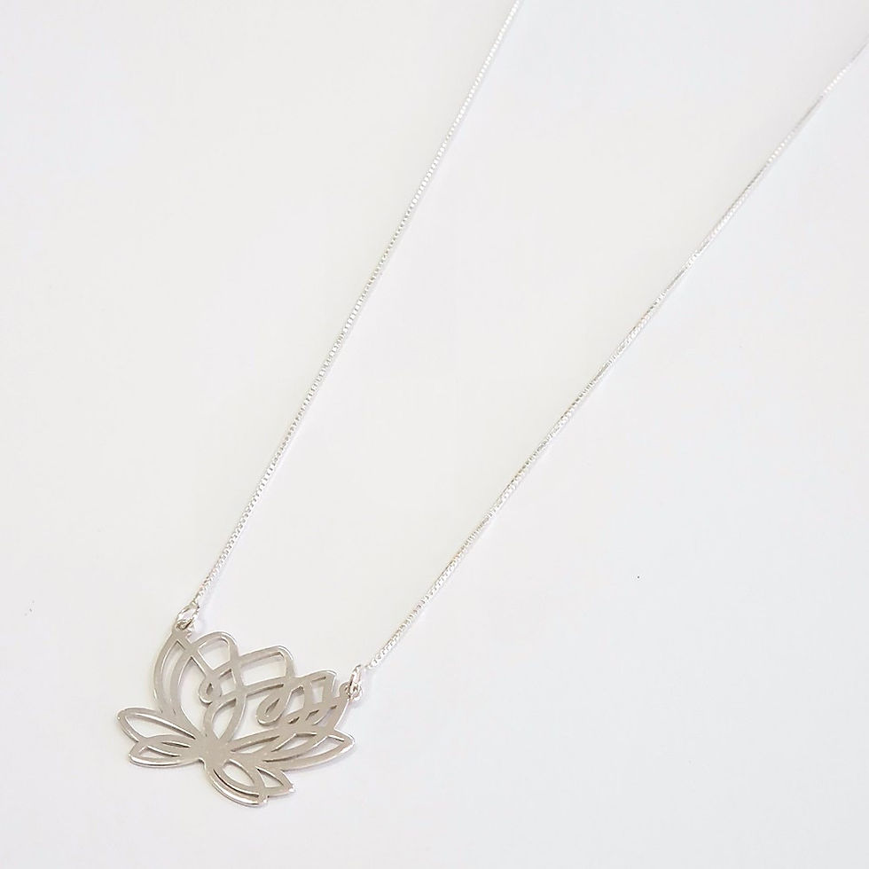 Miniatura: 1GA1547 - Gargantilha flor de lotus lisa grande 20x24mm na veneziana V12