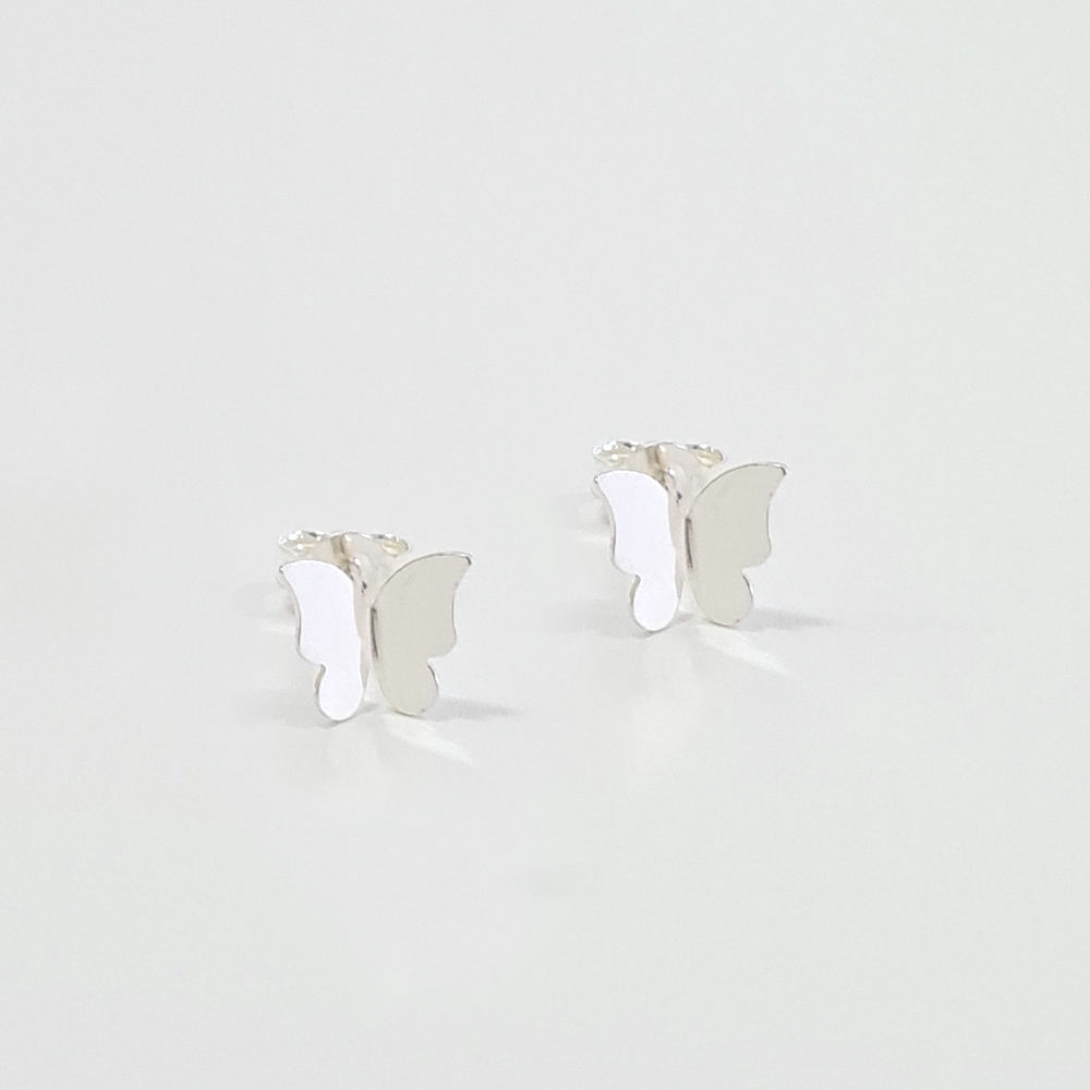 1BR1533 - Brinco borboleta pequena 7mm lisa dobrada