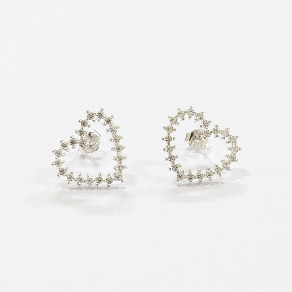 5BR1373 - Brinco coração 13mm com zircônias