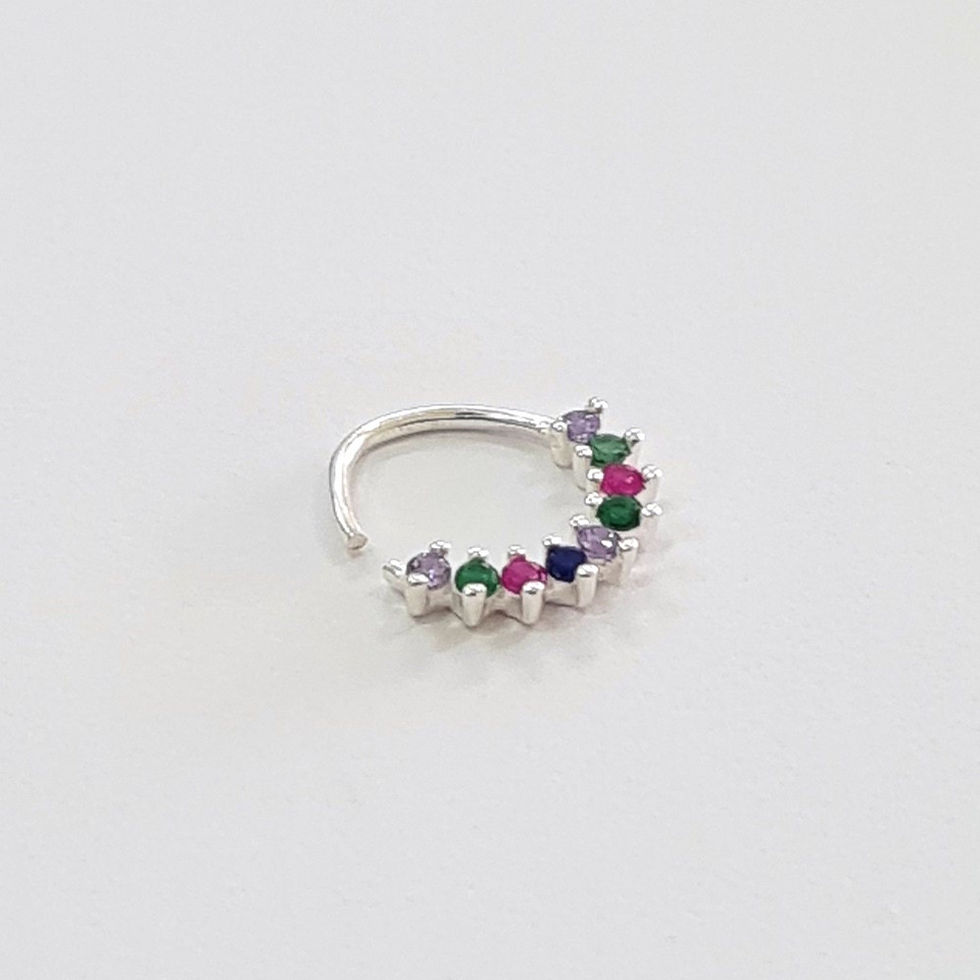 Miniatura: 9PC1725 - Piercing argola 10mm com zircônias coloridas na frente
