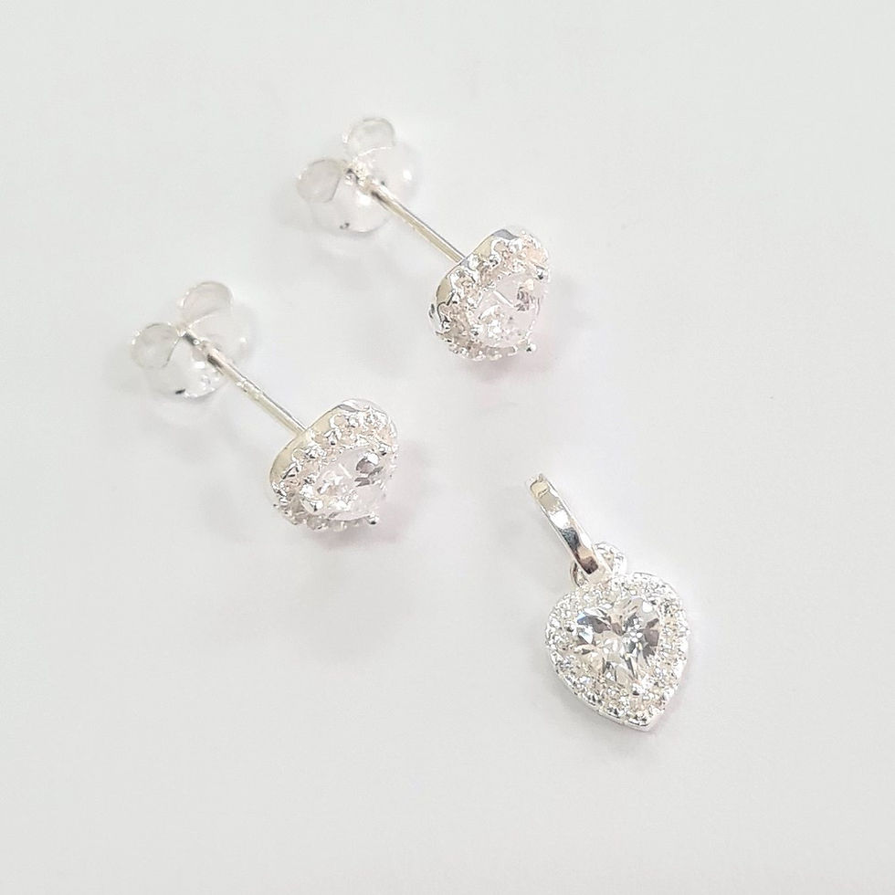 Miniatura: 5CJ1735 - Conjunto coração 7mm com zircônia coração 4mm e zircônias em volta