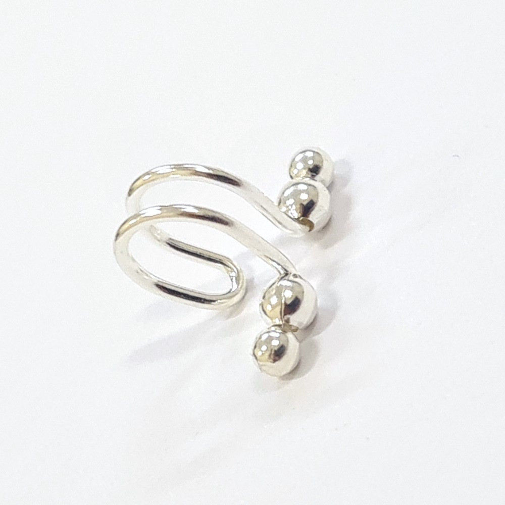 5PC1201 - Piercing fake 2 fios lisos e 4 bolinhas - 14mm
