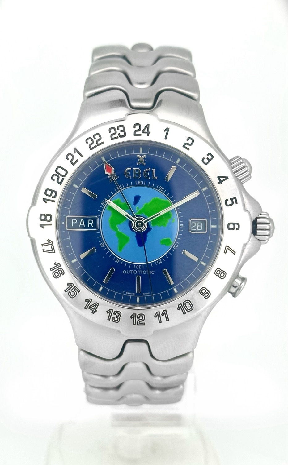 EBELSportwave Meridian GMT Automatik World Timer Edelstahl Ø 40 mm