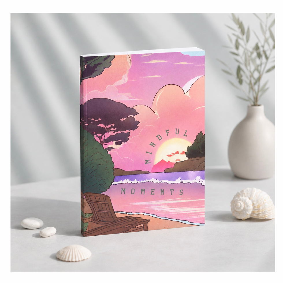 Thumbnail: Soft pink journal with relaxing seaside scenery on the cover.