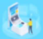 stock-vector-isometric-vector-image-on-a-blue-background-a-man-stands-near-a-smartphone-an