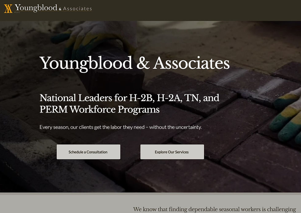 Corporate logo for Youngblood & Associates PLLC, featuring a stylized, interlocking gold monogram of the letters 'Y' and 'A' at the top. Below the emblem, the text 'Youngblood & Associates' is displayed in a clean, sophisticated dark navy serif font, accompanied by 'PLLC' in a smaller, subtle gray sans-serif typeface.