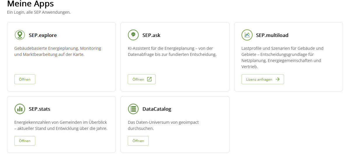 Der neue App-Hub in SEP