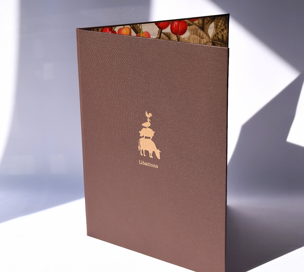 Libations Dinner Menu Cover