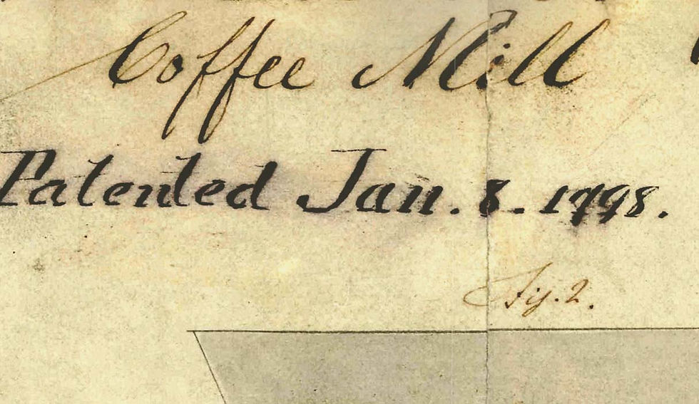 Miniatura: Patente de Moinho de café manual - registro datado de 1798