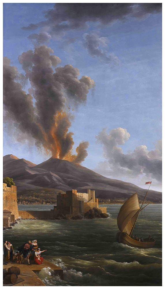 Vesúvio Pintura da erupção do vulcão datada de 1820