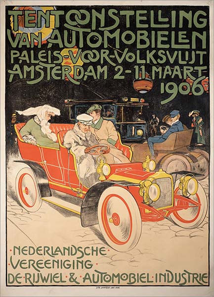 Poster promoção Salão automóvel de Amsterdam de 1906