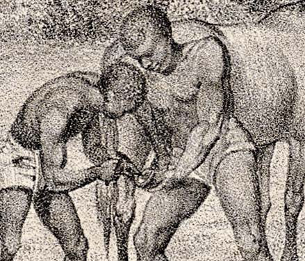 Miniatura: Fantástica gravura de peregrinos para o Mosteiro da Caraça datada de 1826