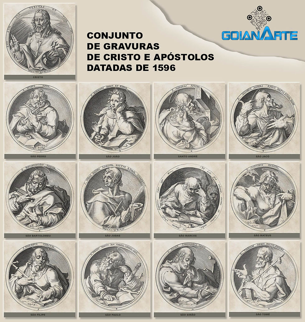 APÓSTOLOS - conjunto de gravuras datadas de 1596
